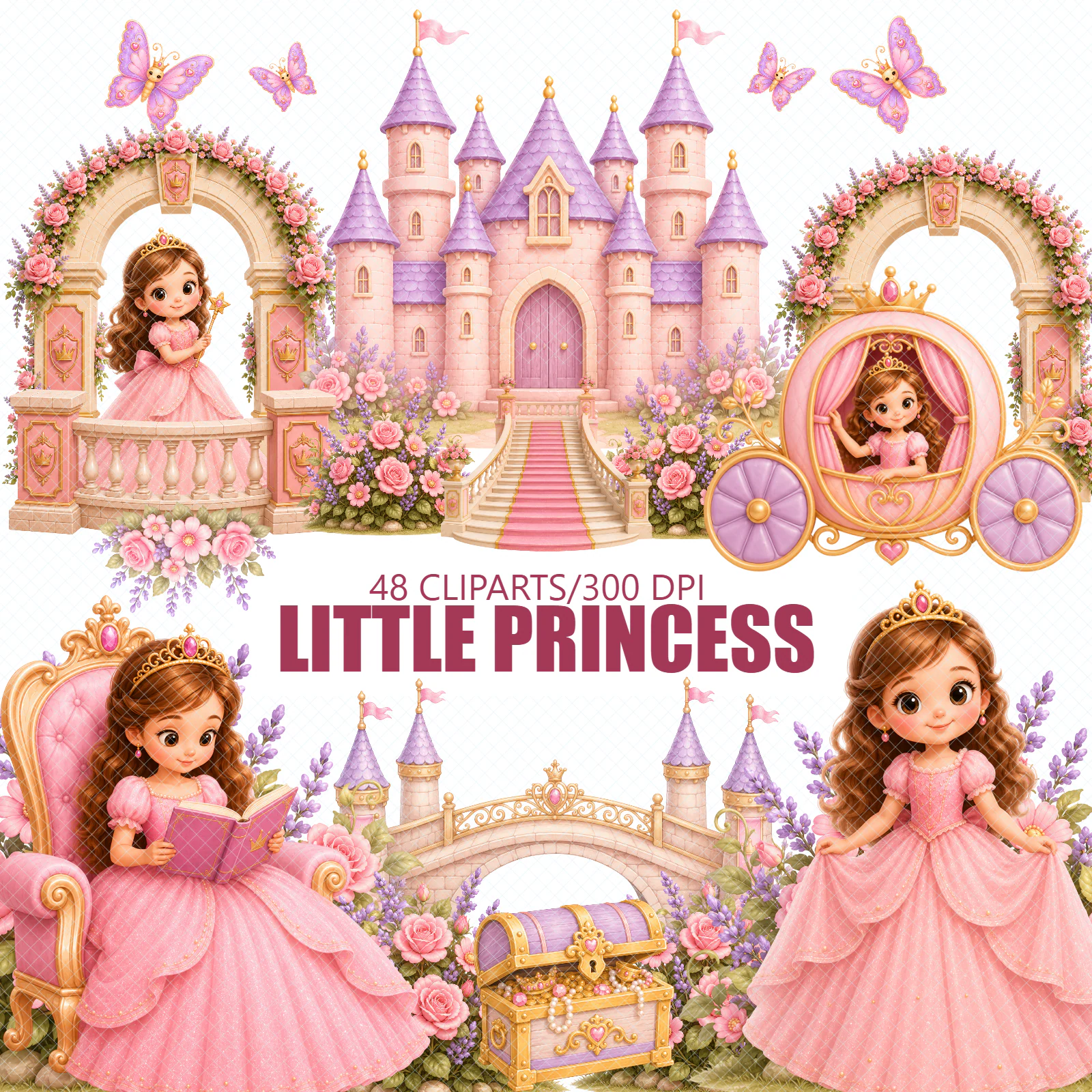 Kit Digital Princesa – 48 Cliparts PNG